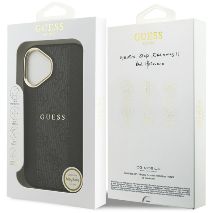 Guess - Guess iPhone 17 Mobilskal Magsafe Stripe - Svart