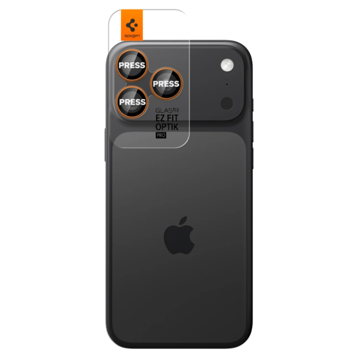 Spigen - [2-pack] Spigen iPhone 17 Pro/17 Pro Max Härdat Glas Kameraskydd EZ Fit - Orange