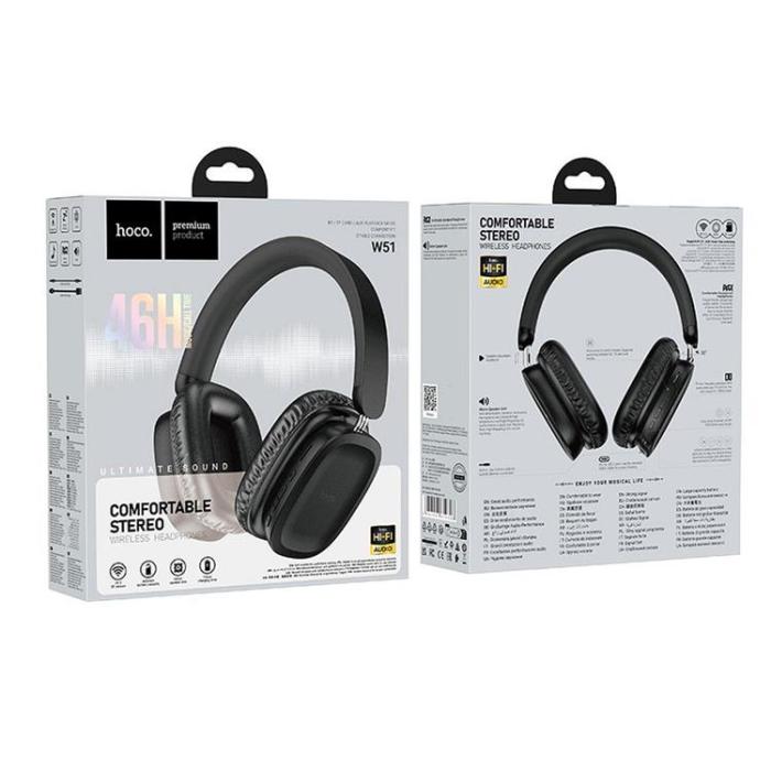 Hoco - Hoco Over-Ear Hörlurar Trådlösa Bluetooth W51 - Svart