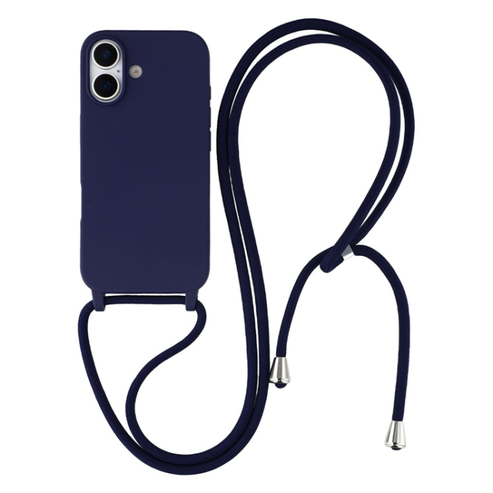 A-One Brand - iPhone 17 Mobilskal TPU Shockproof med Lanyard - Mörkblå