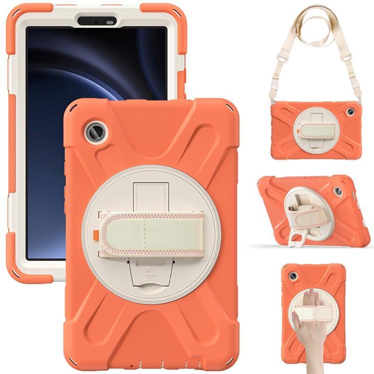 Galaxy Tab A9 Mobilskal Kickstand Handrem Med Axelrem (Orange) | 2353 | AlltMobil