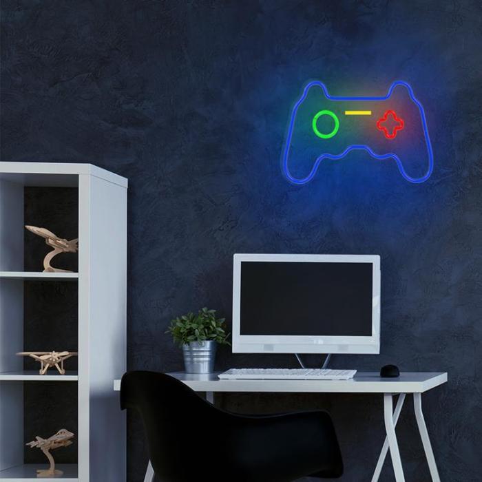 Forever Light - Forever Light LED Neon GAMEPAD Bat FPNE03X + USB - Flerfärgad