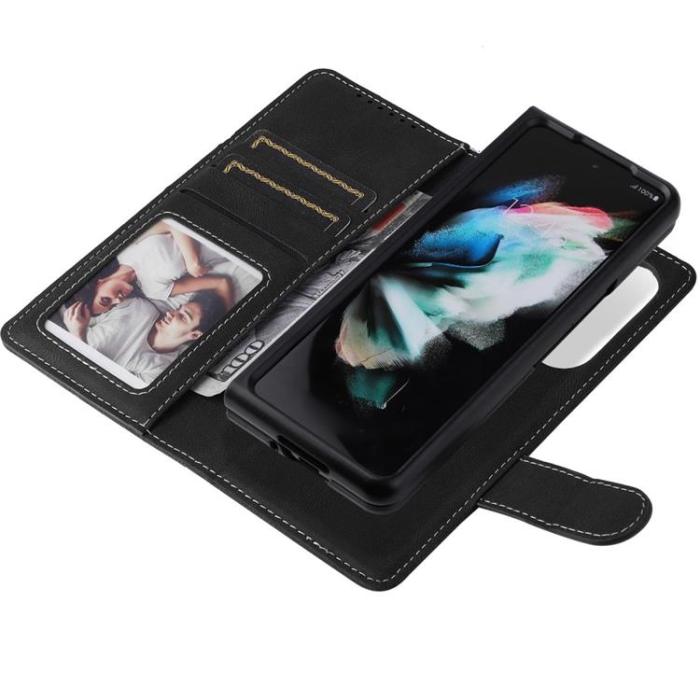 A-One Brand - Galaxy Z Fold 4 Plånboksfodral 2in1 Detachable - Svart