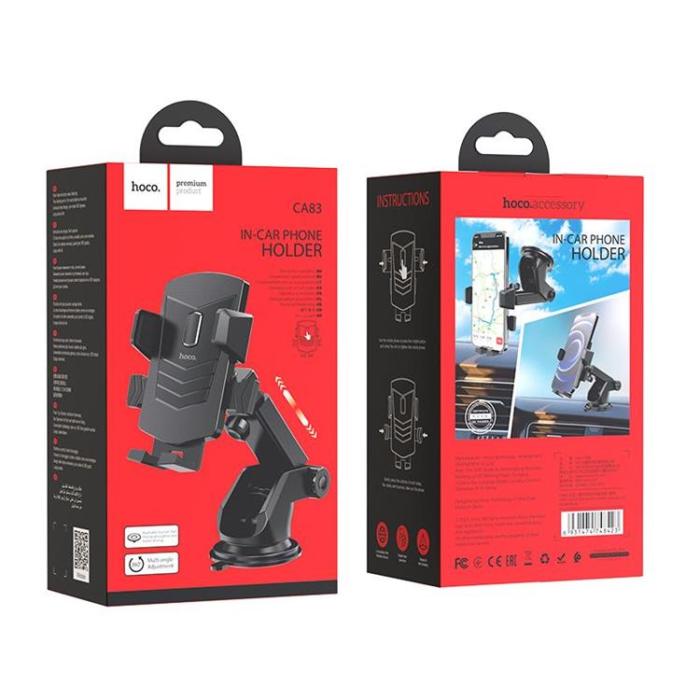 Hoco - Hoco Bilhållare för Vindruta/Mittkonsol CA83 - Svart