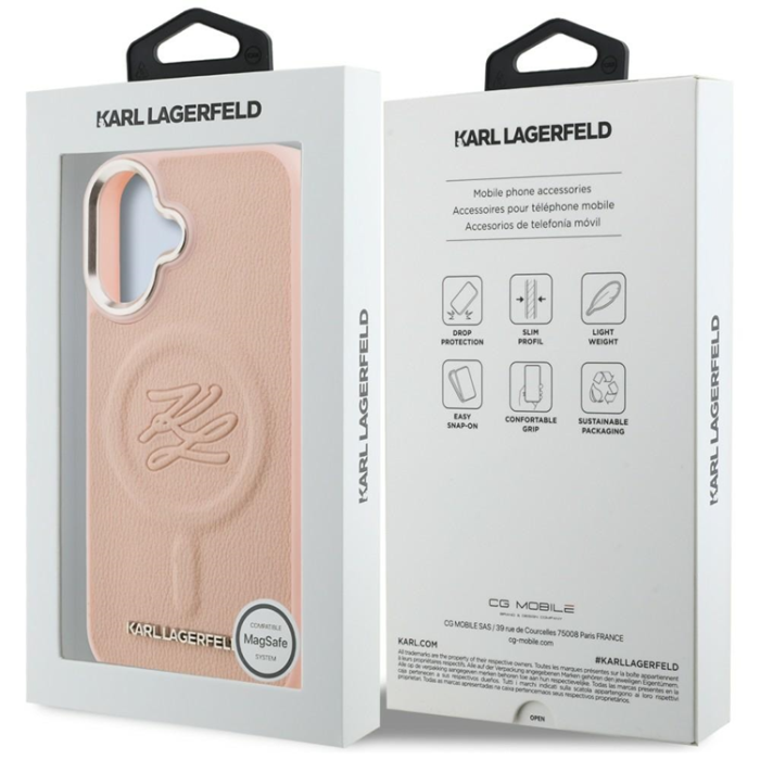 KARL LAGERFELD - Karl Lagerfeld Mobilskal För iPhone 16 Magsafe Initial & Metal Logo