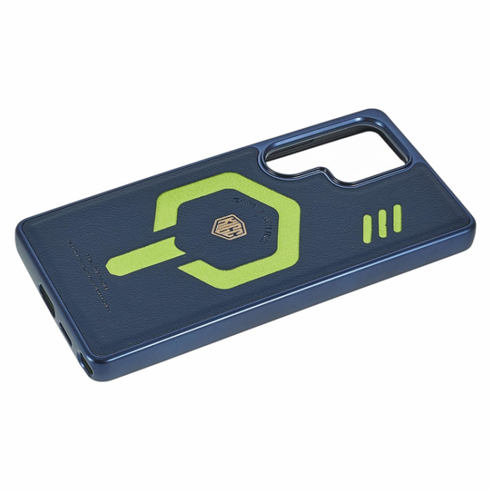 KIGC - KIGC Galaxy S25 Ultra Mobilskal MagSafe PC+TPU Läder - Blå