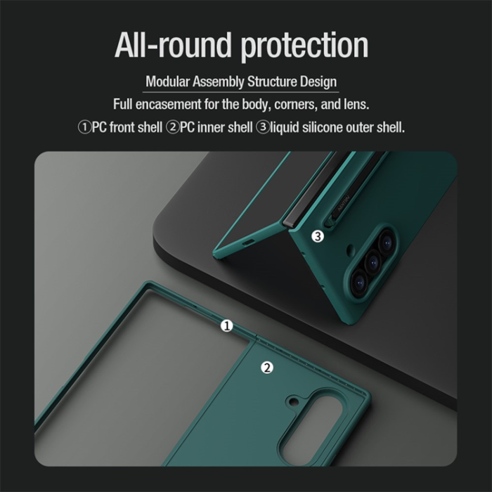 Nillkin - NILLKIN Galaxy Z Fold 7 Mobilskal med Stylus Flex Pure - Svart