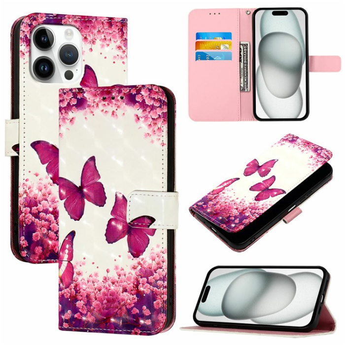 A-One Brand - iPhone 16 Pro Max Plånboksfodral Printing Pattern Med Rem