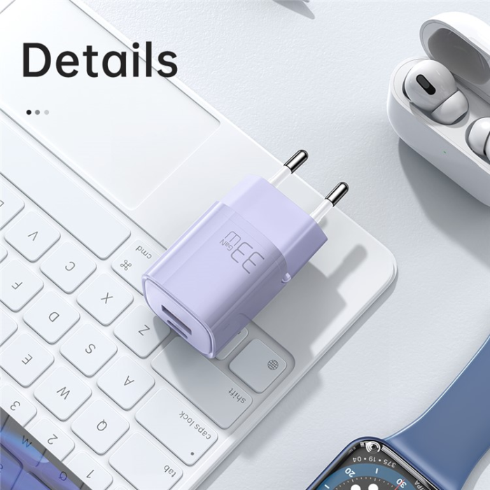 Mcdodo - MCDODO Snabbladdare 33W USB-C - USB-A EU PD Nano - Lila