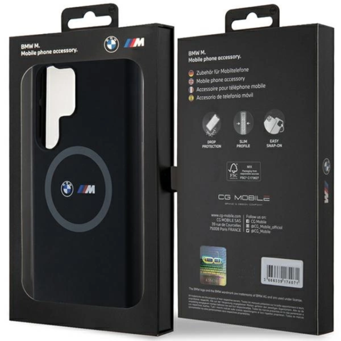 BMW - BMW Galaxy S24 Ultra Mobilskal Magsafe M Silikon Printed Ring - Svart