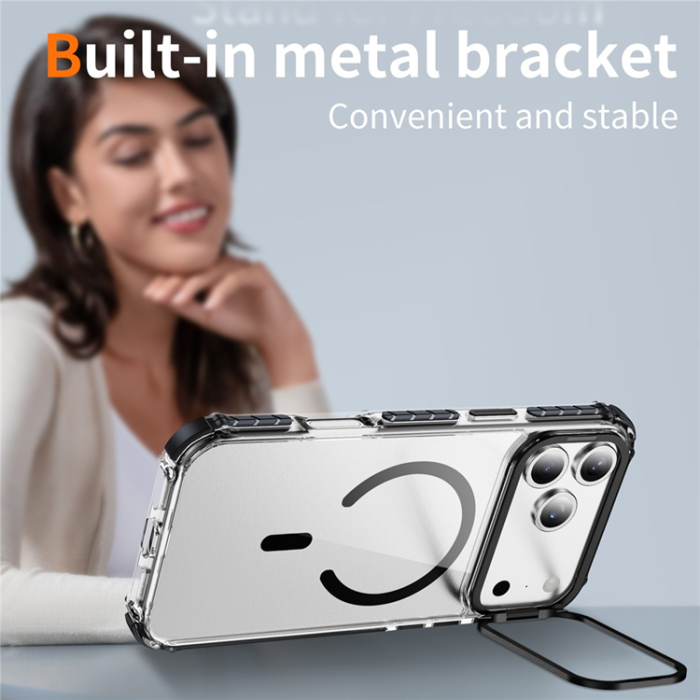 A-One Brand - iPhone 17 Pro Max Mobilskal MagSafe Kickstand - Svart