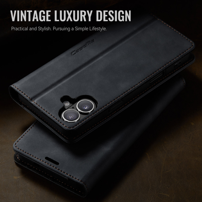 Caseme - Caseme iPhone 17 Plånboksfodral RFID Blocking 033 Series - Svart