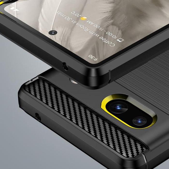 OEM - Google Pixel 7a Mobilskal Carbon Silikon - Svart