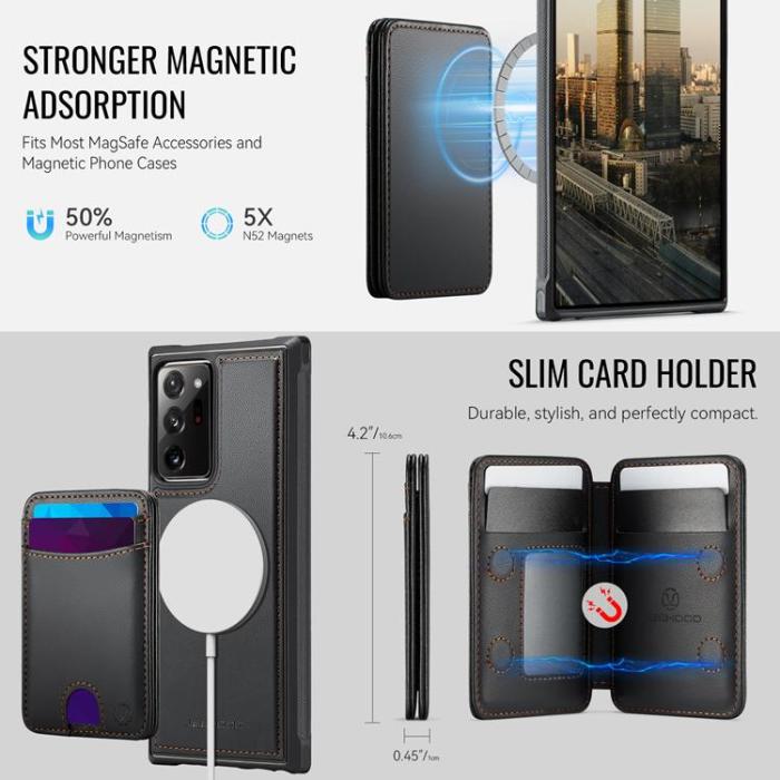 OEM - JEEHOOD Samsung Galaxy Note20 Ultra Fodral KonstLäder - Svart