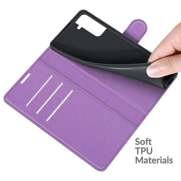 OEM - Litchi Magnetic Fodral Galaxy S22 Plus 5G - Lila