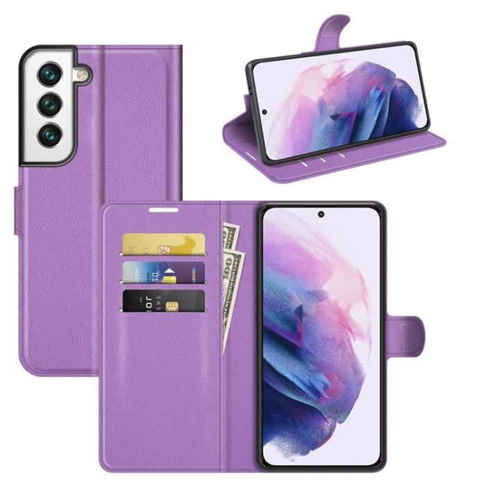 OEM - Litchi Magnetic Fodral Galaxy S22 Plus 5G - Lila