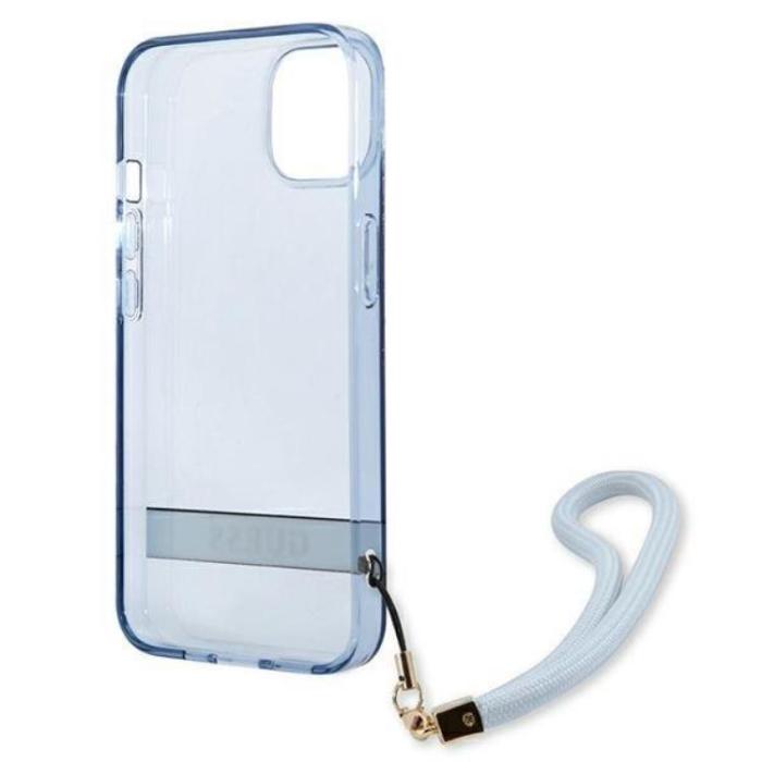 Guess - Guess iPhone 13 mini Skal Translucent Stap - Blå