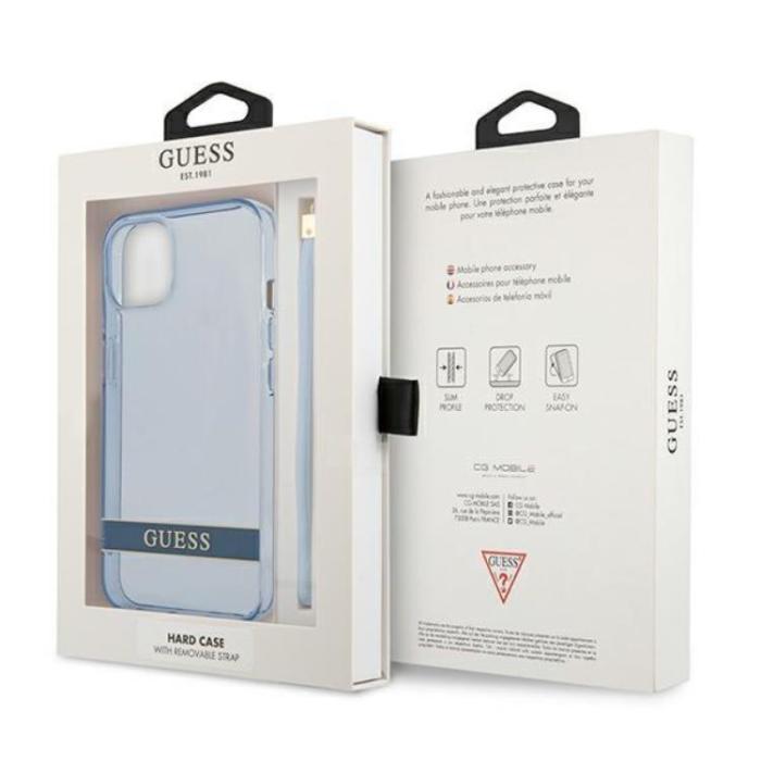 Guess - Guess iPhone 13 mini Skal Translucent Stap - Blå