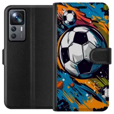 Gustaf - Pl&aring;nboksfodral till Xiaomi 12T Pro med Fotbollar