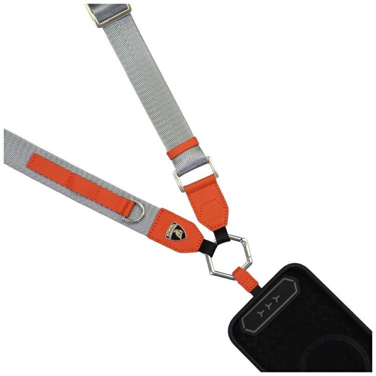 Lamborghini Crossbody Mobilrem Webbing Strap - Orange