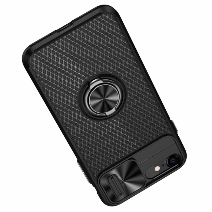 A-One Brand - iPhone 7/8/SE (2020/2022) Mobilskal Ringhållare Kickstand - Svart