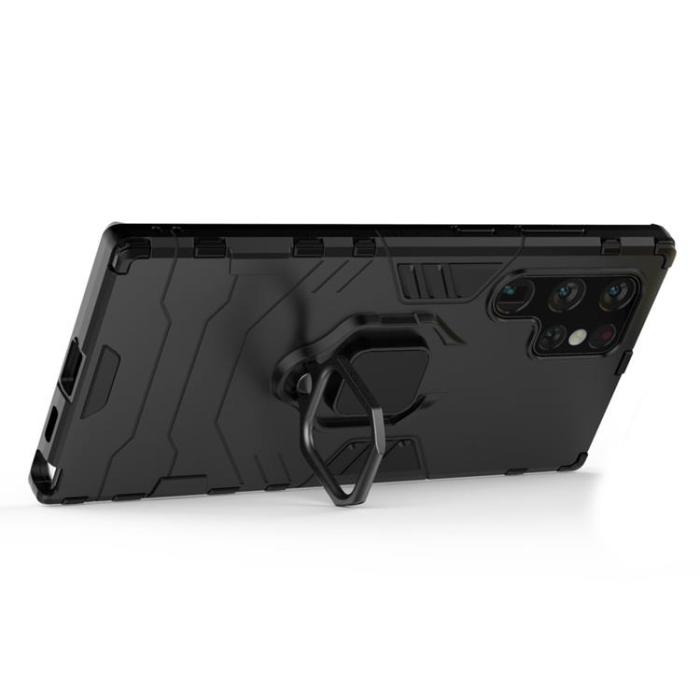OEM - Ring Holder Kickstand Skal Galaxy S22 Ultra 5G - Svart