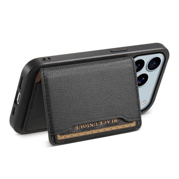 A-One Brand - iPhone 17 Pro Max Mobilskal Korthållare Calf Kickstand Läder