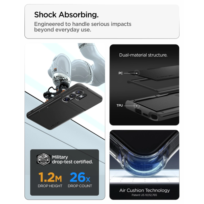 Spigen - Spigen Mobilskal För Galaxy S26 Ultra Slim Armor CS - Svart