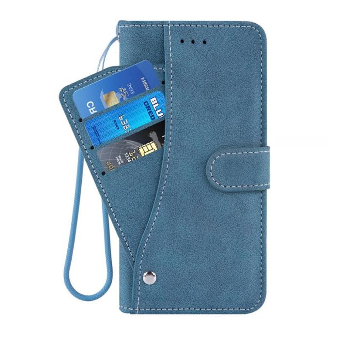 OEM - Samsung Galaxy S26 Plånboksfodral Retro Konstläder - Blå