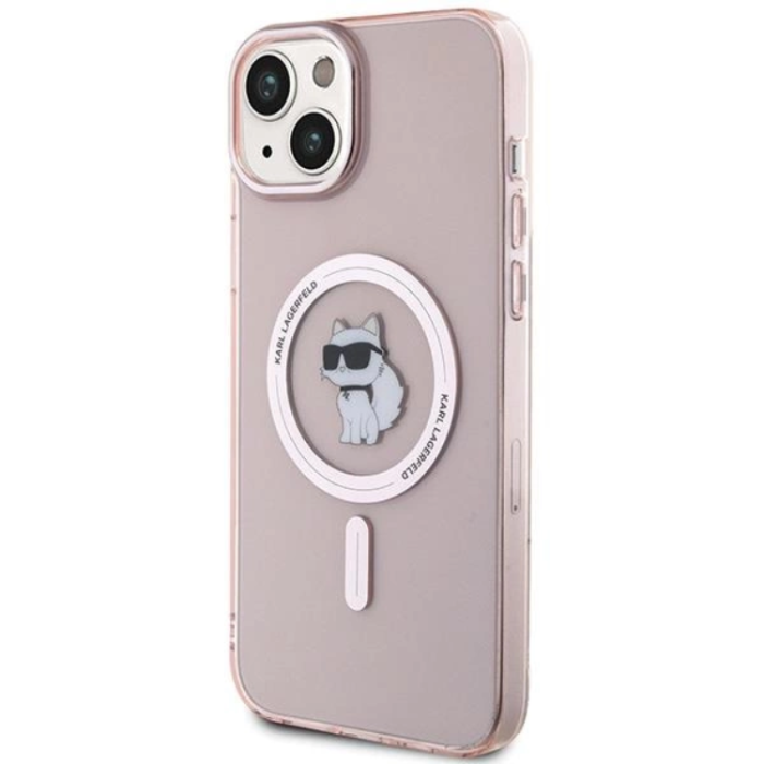 KARL LAGERFELD - KARL LAGERFELD iPhone 15 Plus Mobilskal Magsafe IML Choupette - Rosa
