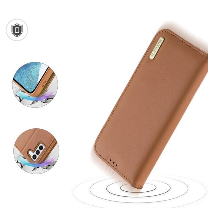 Dux Ducis - Dux Ducis Galaxy S23 Plus Plånboksfodral Äkta Läder RFID Hivo - Brun