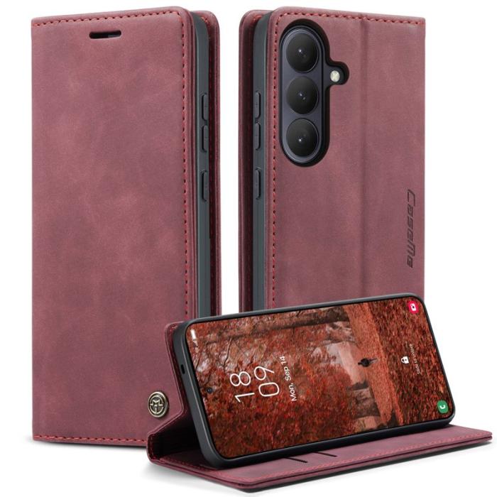 Caseme - CaseMe Plånboksfodral för Samsung Galaxy S26 Konstläder Ställ - Röd