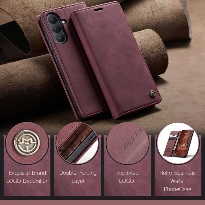 Caseme - CaseMe Plånboksfodral för Samsung Galaxy S26 Konstläder Ställ - Röd