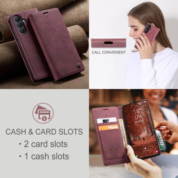 Caseme - CaseMe Plånboksfodral för Samsung Galaxy S26 Konstläder Ställ - Röd