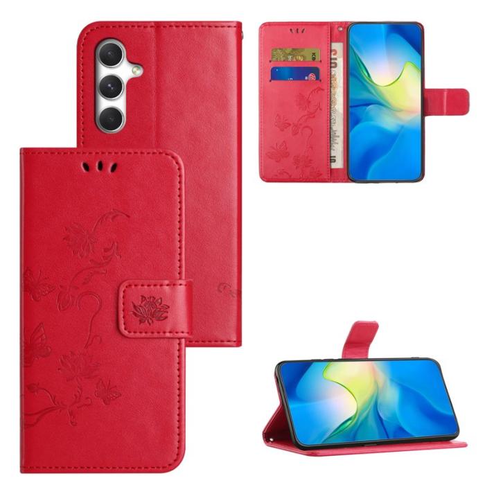 OEM - Plånboksfodral för Samsung Galaxy S26 Konstläder Ställ - Röd