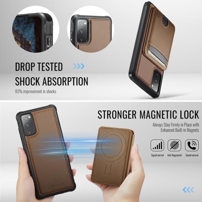 OEM - JEEHOOD Samsung Galaxy S20 FE Fodral Konstläder - Brun