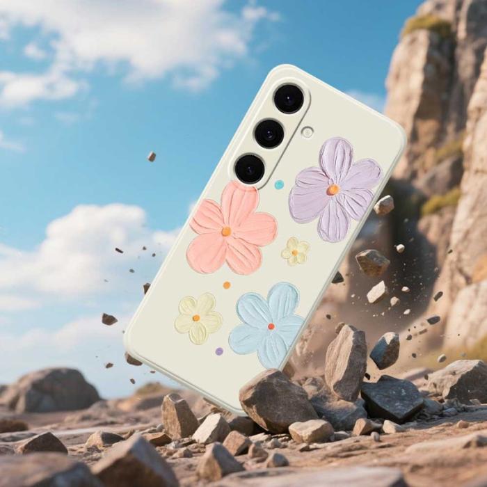 OEM - Mobilskal för Samsung Galaxy S26 Plus TPU Blommönster - Svart