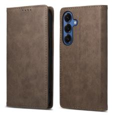 OEM - Pl&aring;nboksfodral f&ouml;r Samsung Galaxy S26 RFID Blocking Konstl&auml;der - Brun