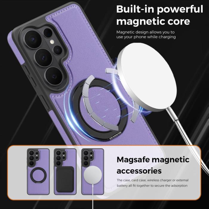 OEM - Mobilskal för Samsung Galaxy S26 Ultra Magnetiskt Konstläder - Ljuslila