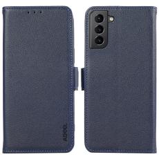ABEEL - ABEEL Samsung Galaxy S21+ 5G Pl&aring;nboksfodral RFID-Skydd Konstl&auml;der Bl&aring;