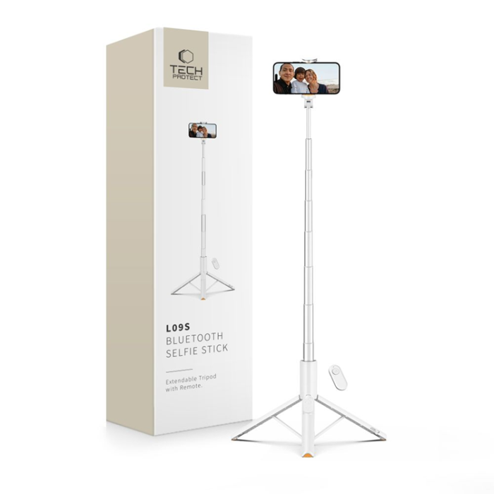 Tech-Protect - Tech-Protect Bluetooth Selfie Stick Tripod - Vit