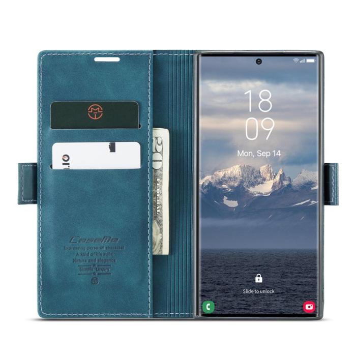 Caseme - CASEME 013 Series Mobilskal till Samsung Galaxy S25 Ultra Konstläder Blå