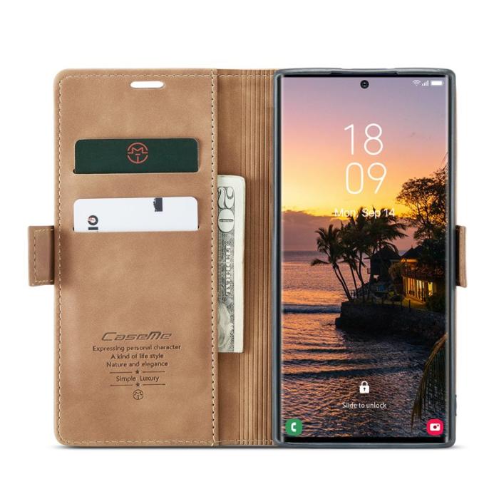 Caseme - CASEME 013 Series Mobilskal till Samsung Galaxy S25 Ultra Konstläder Brun