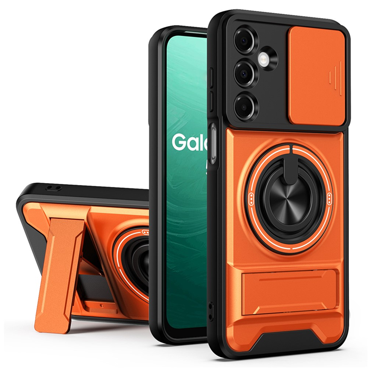 Galaxy A17 Mobilskal MagSafe med Camera Lens Slider Ringhållare - Orange (Orange) | 2353 | AlltMobil