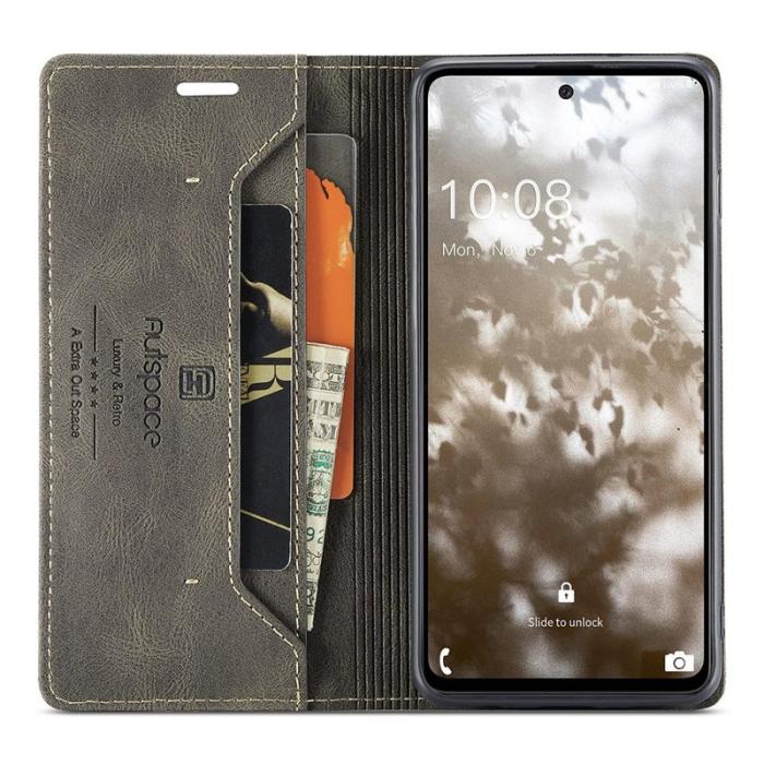 AUTSPACE - AUTSPACE A01 Series Samsung Galaxy A53 5G Plånboksfodral Konstläder - Brun