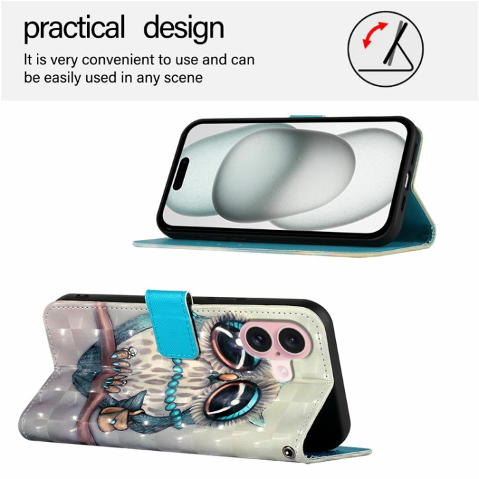 A-One Brand - iPhone 16 Plånboksfodral Printing Pattern Med Rem