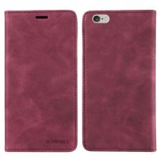 BETOPNICE - BETOPNICE 003 iPhone 6 Plus/7 Plus/8 Plus Konstl&auml;der Pl&aring;nboksfodral TPU+PU - R&ouml;d