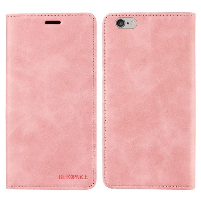 BETOPNICE - BETOPNICE 003 iPhone 6/7/8 Plus Plånboksfodral TPU+Konstläder - Rosa