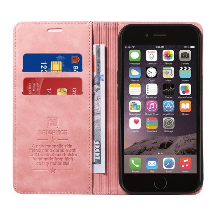 BETOPNICE - BETOPNICE 003 iPhone 6/7/8 Plus Plånboksfodral TPU+Konstläder - Rosa