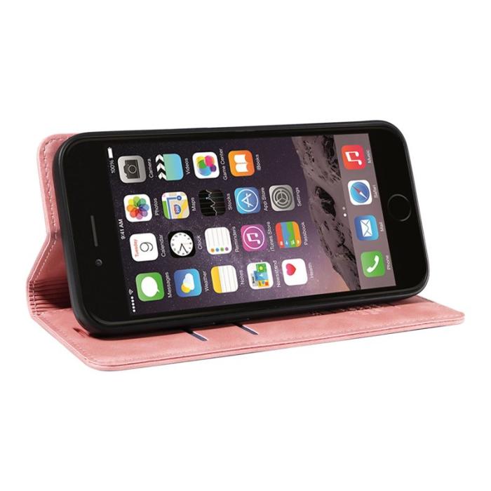BETOPNICE - BETOPNICE 003 iPhone 6/7/8 Plus Plånboksfodral TPU+Konstläder - Rosa